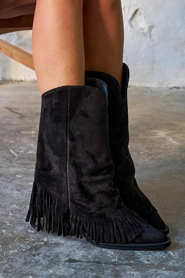 Élise - Fringed Suede Boots
