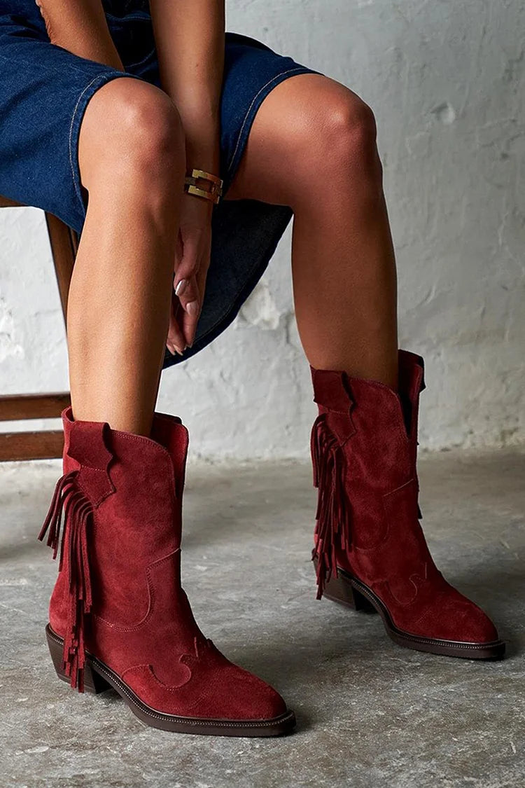 Ariane - Western Style Ankle Boots