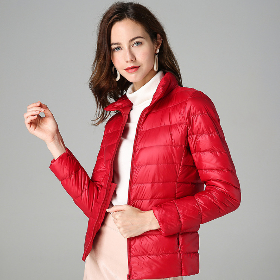 Myra - Ultralight down jacket with sophisticated pleats
