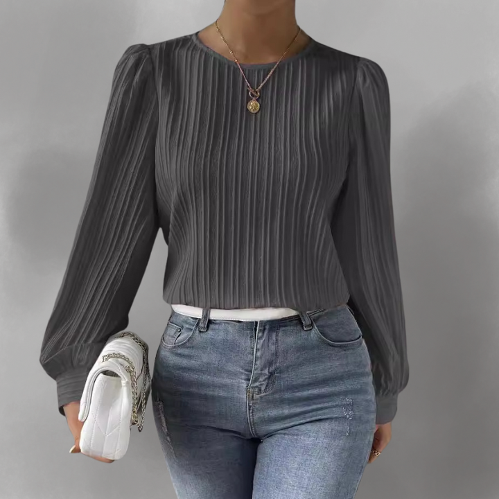 Carly – Pleated Long Sleeve Blouse