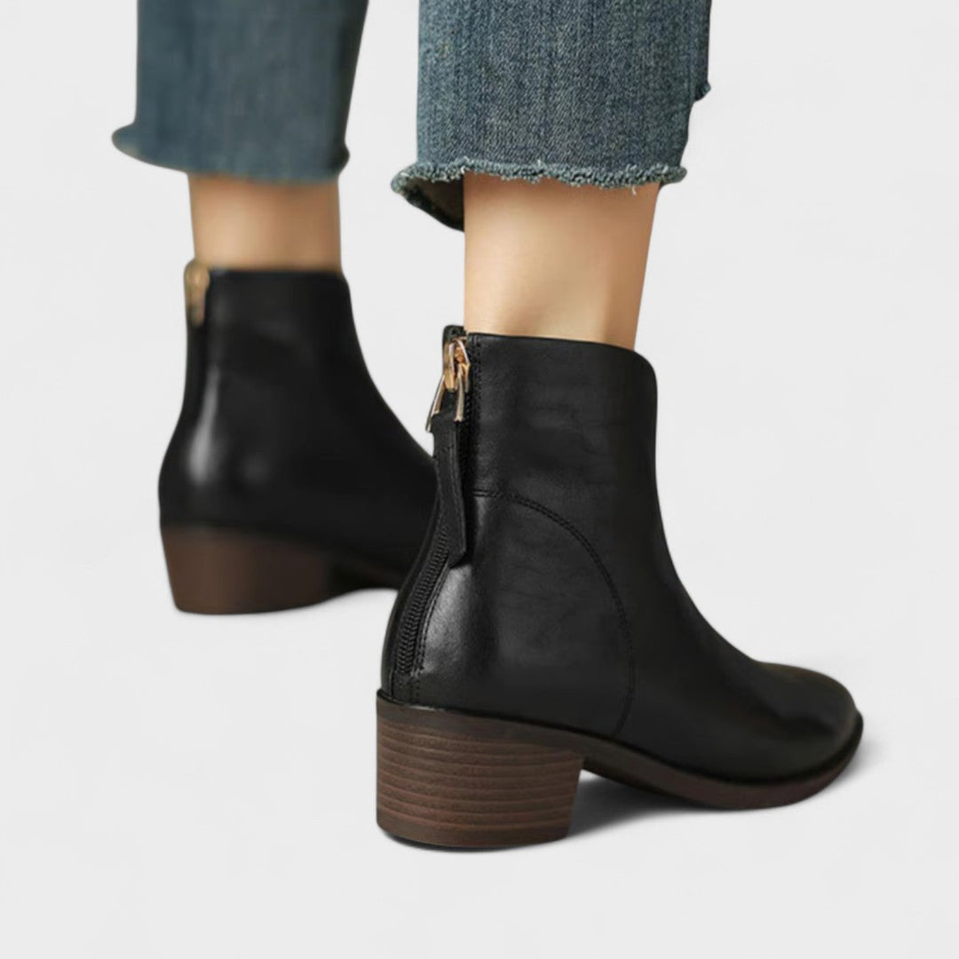 Olga - Classic Ankle Boots with Low Heel