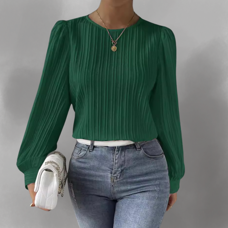 Carly – Pleated Long Sleeve Blouse