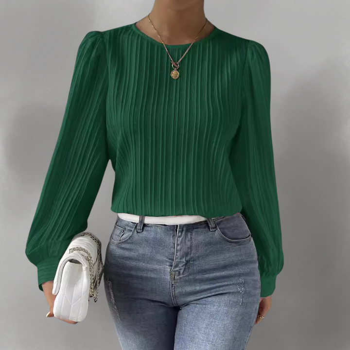 Carly – Pleated Long Sleeve Blouse