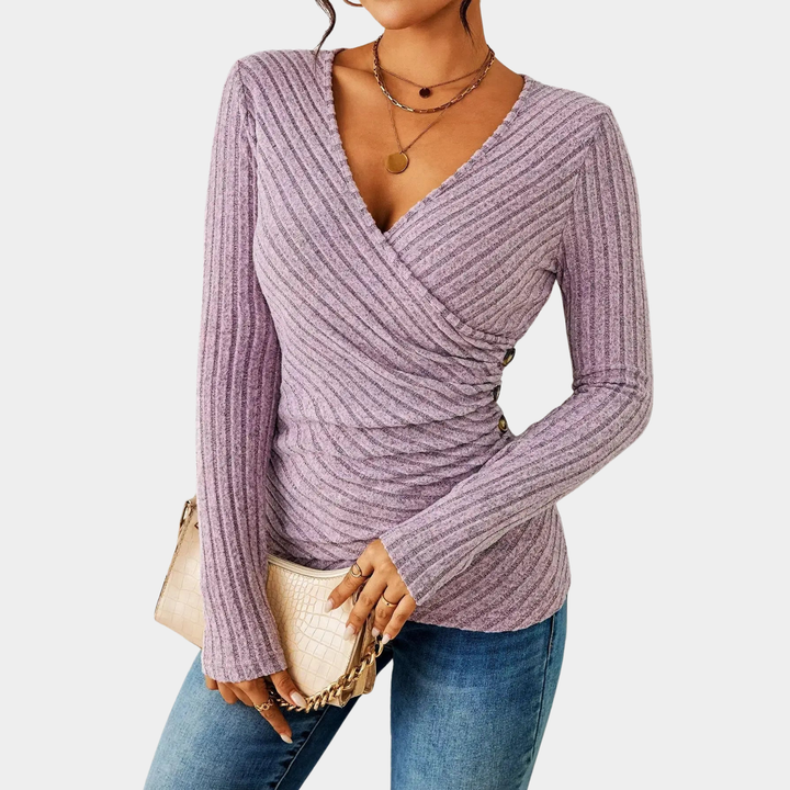 Terlia – Wrap Ribbed Top