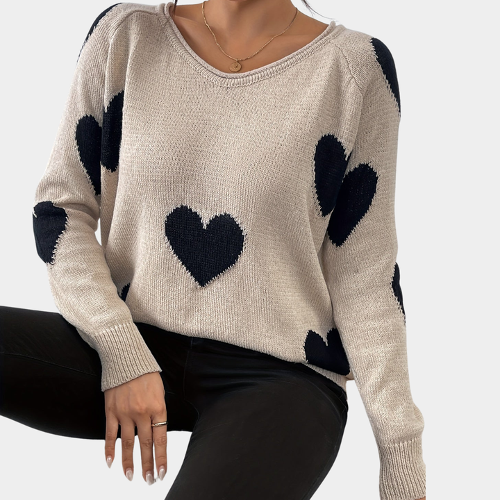 Leonie - Sweater with Heart Pattern
