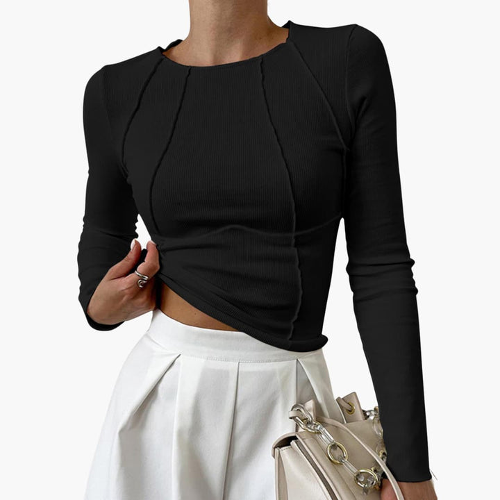 Carmina – Long Sleeve Top with Sculptural Seams