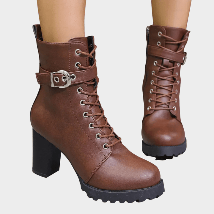 Evelyn - Round Toe Ankle Boots