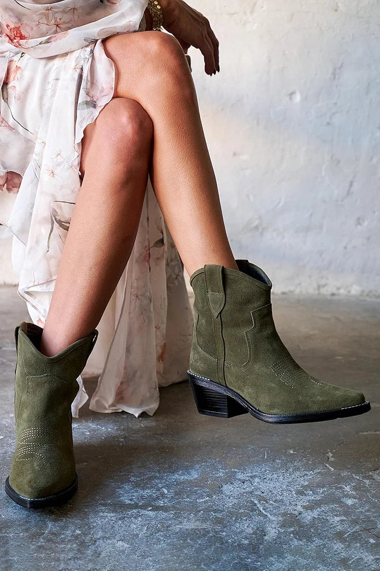 Élise - Short Suede Ankle Boots