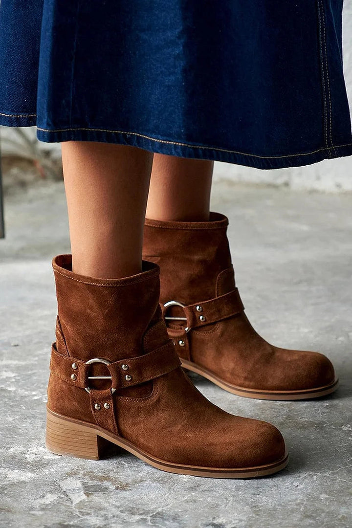 Juliette - Vintage Buckle Ankle Boots