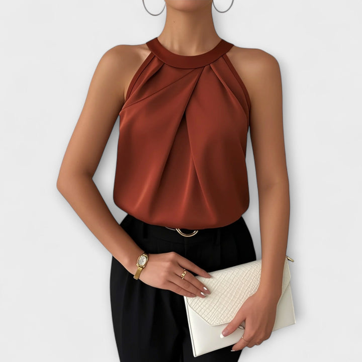 Skye - Stylish Satin Blouse with Off-Shoulder Design