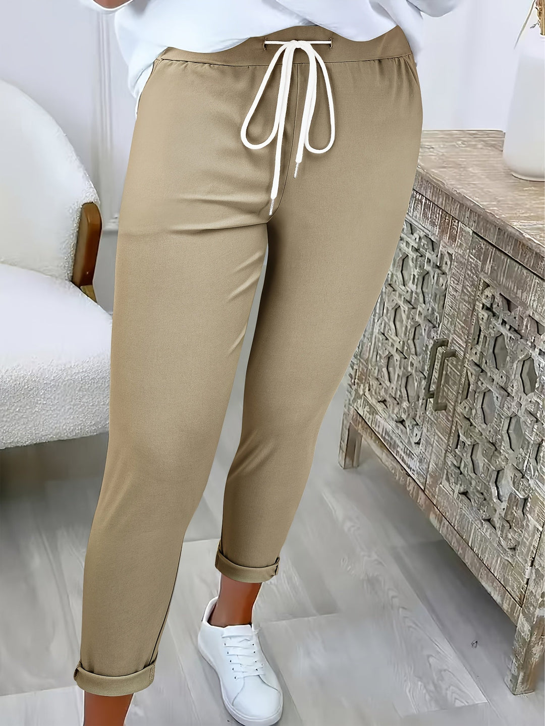 Abriana – Slim Fit Jogging Pants with Drawstring