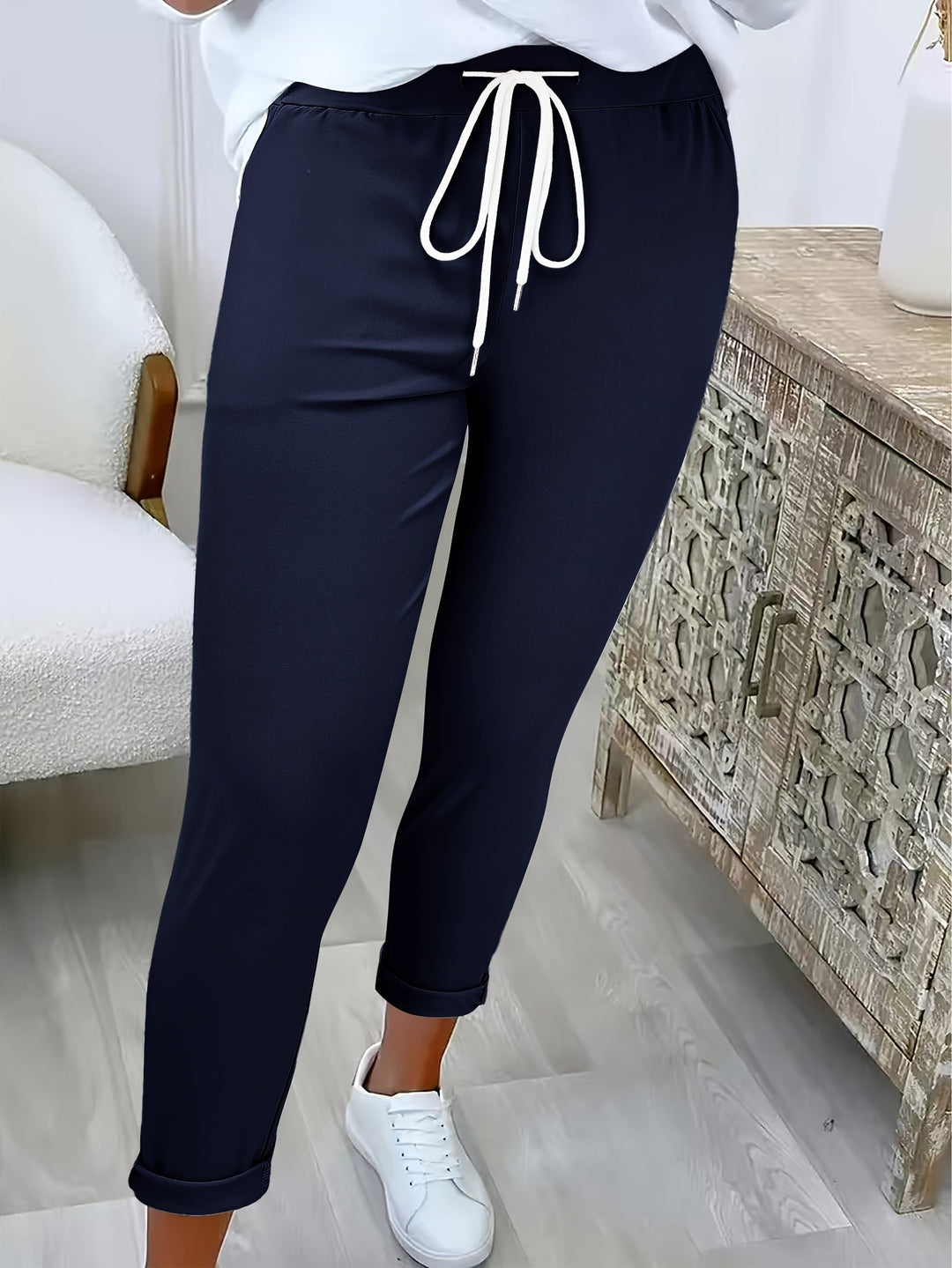 Abriana – Slim Fit Jogging Pants with Drawstring