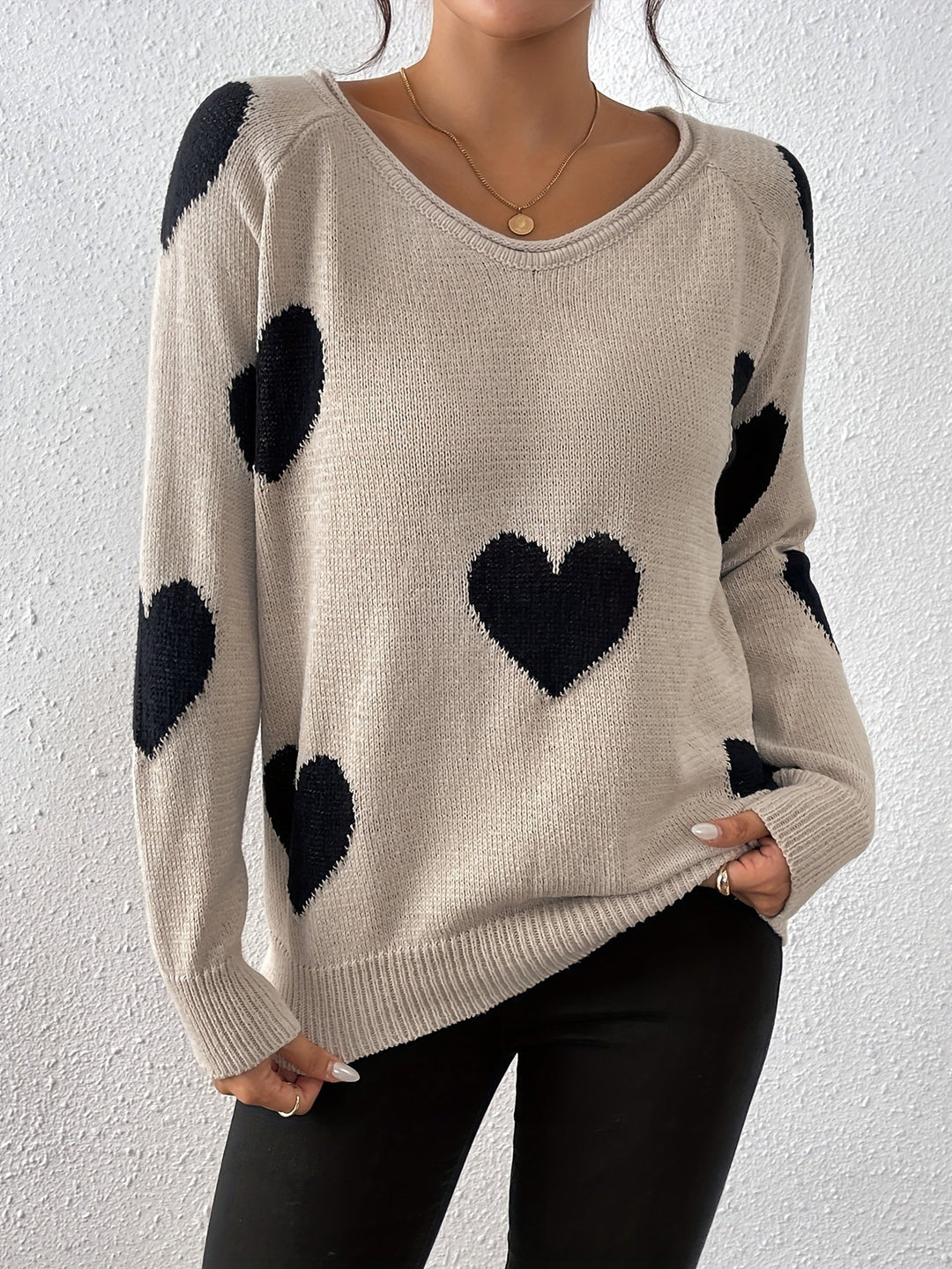 Leonie - Sweater with Heart Pattern