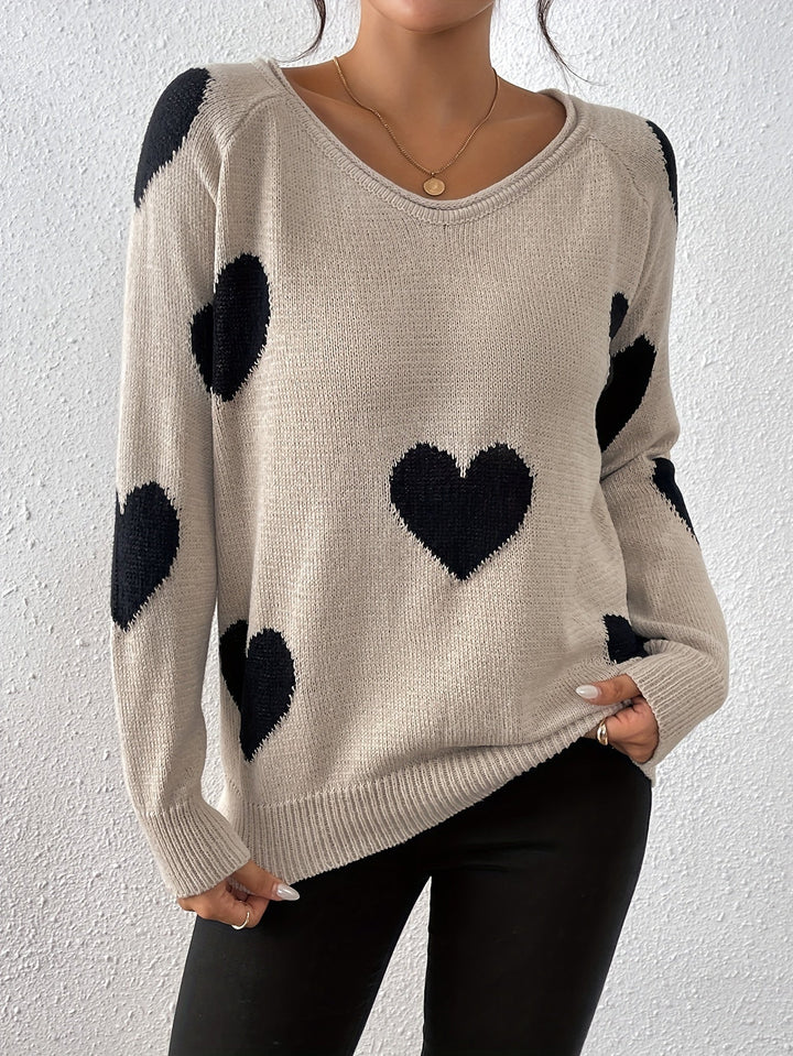 Leonie - Sweater with Heart Pattern