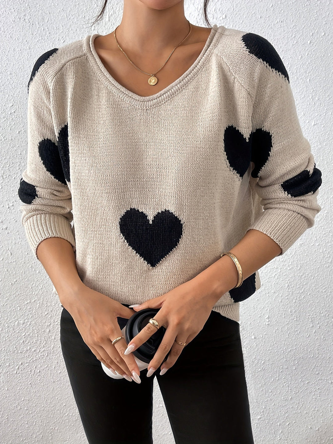 Leonie - Sweater with Heart Pattern