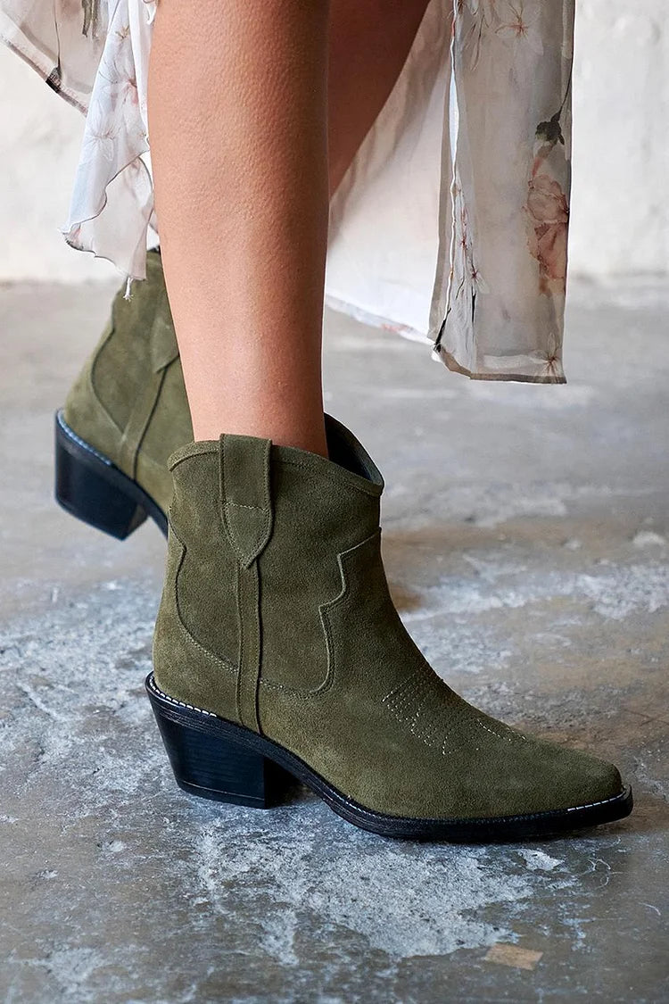 Élise - Short Suede Ankle Boots