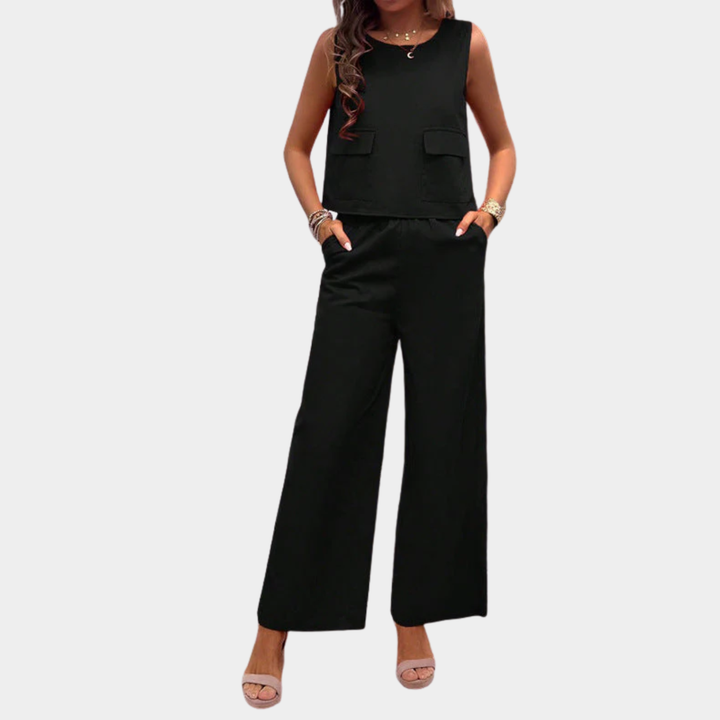 Nika – Sleeveless Jumpsuit with Wide Legs