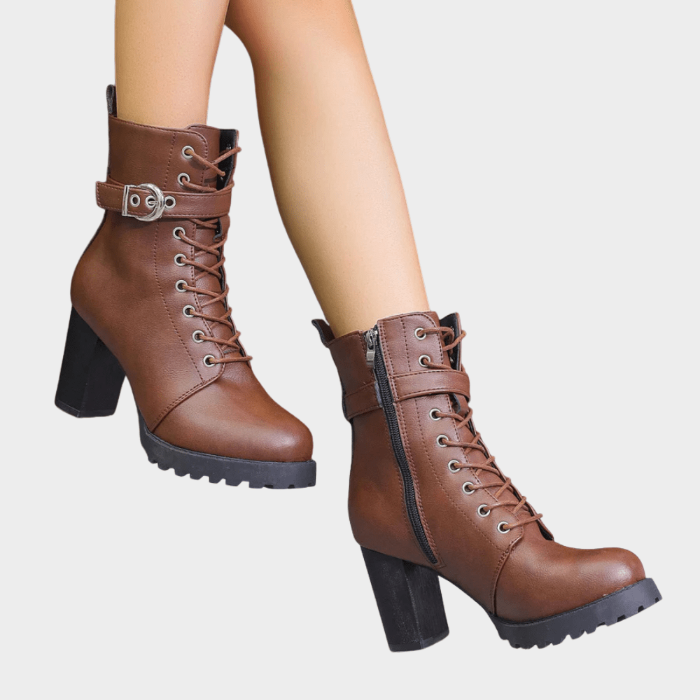 Evelyn - Round Toe Ankle Boots
