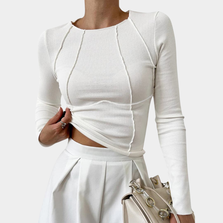 Carmina – Long Sleeve Top with Sculptural Seams