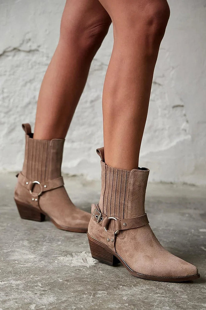 Anaïs - Western Suede Ankle Boots