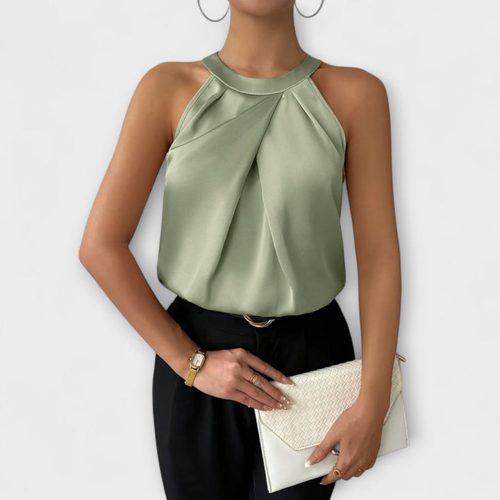 Skye - Stylish Satin Blouse with Off-Shoulder Design