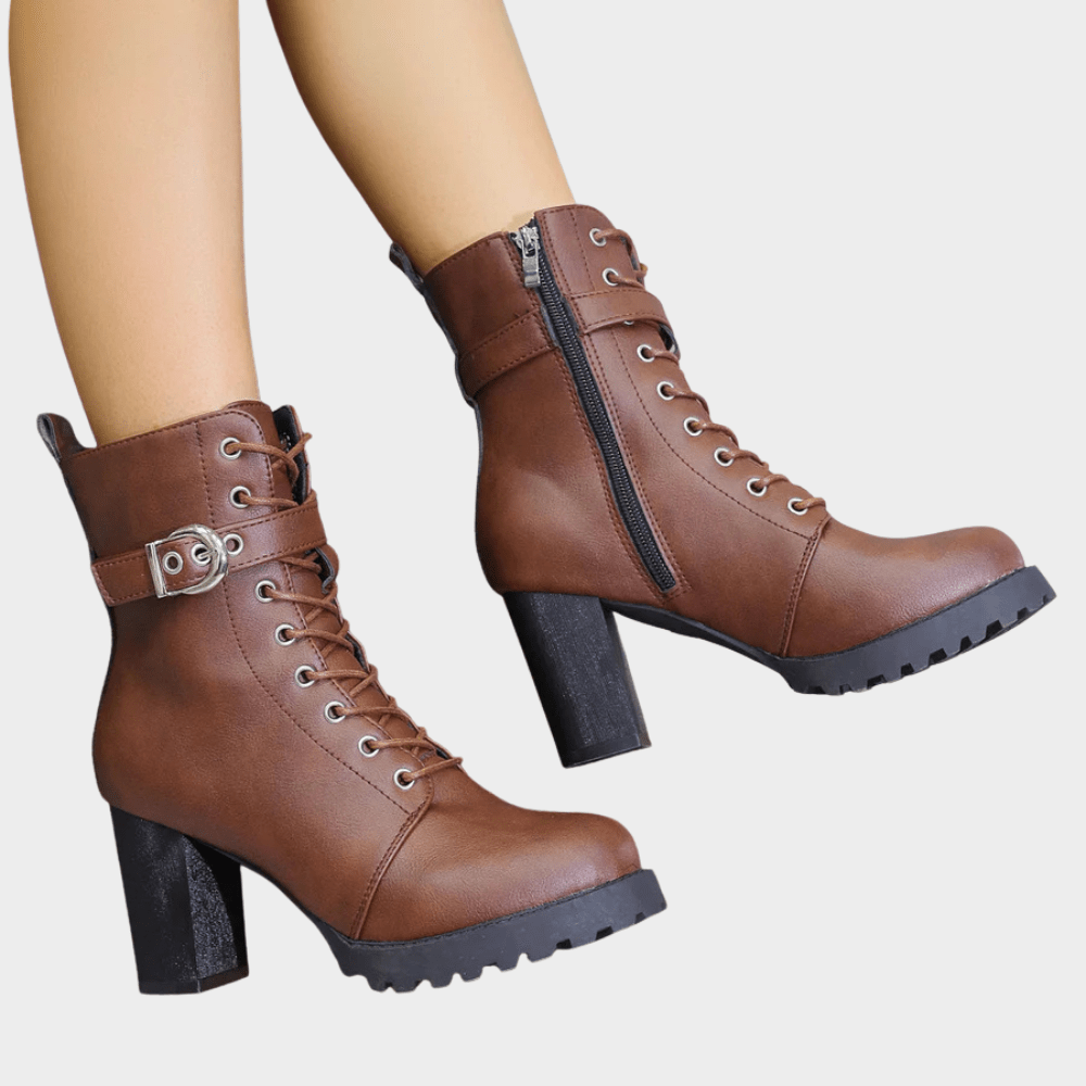 Evelyn - Round Toe Ankle Boots