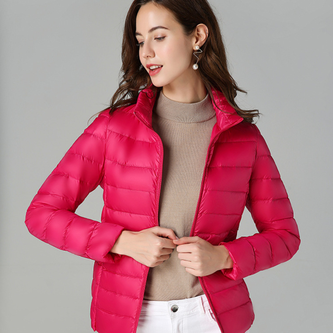 Myra - Ultralight down jacket with sophisticated pleats