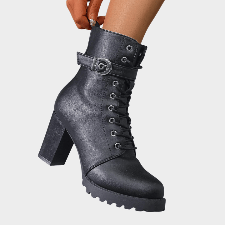 Evelyn - Round Toe Ankle Boots
