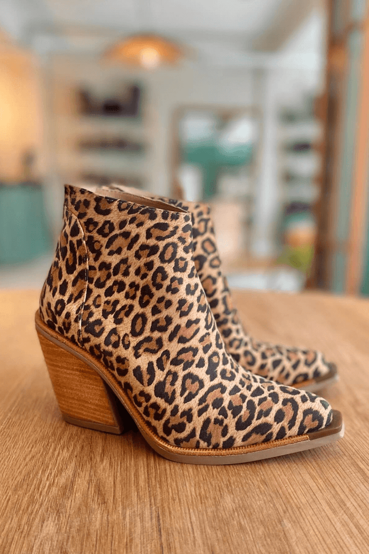 Camille - Leopard Print Ankle Boots