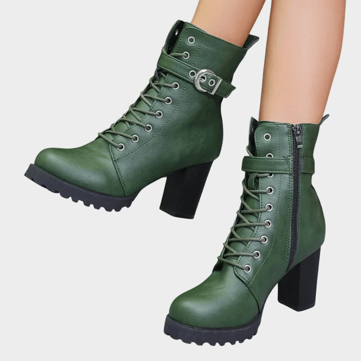 Evelyn - Round Toe Ankle Boots