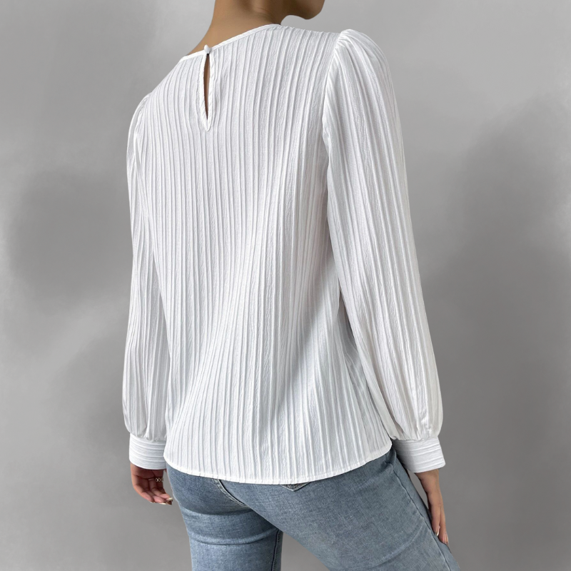Carly – Pleated Long Sleeve Blouse