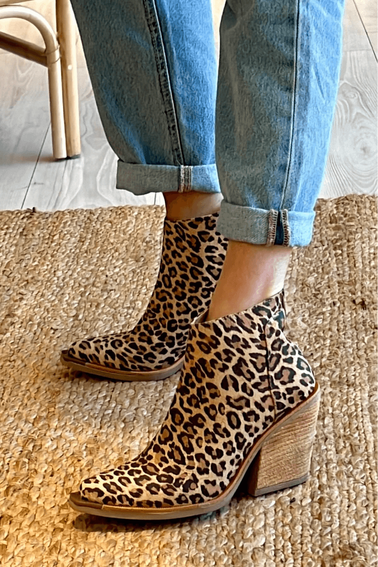 Camille - Leopard Print Ankle Boots