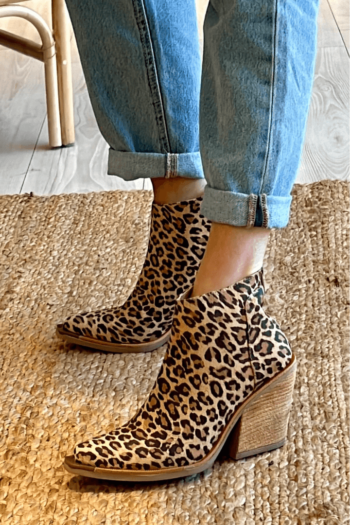 Camille - Leopard Print Ankle Boots