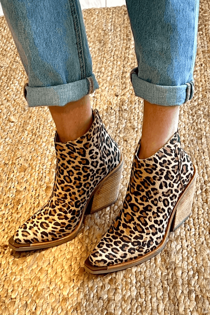 Camille - Leopard Print Ankle Boots