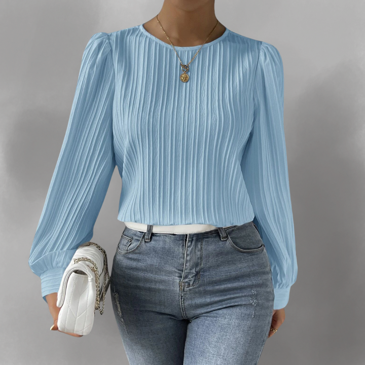 Carly – Pleated Long Sleeve Blouse