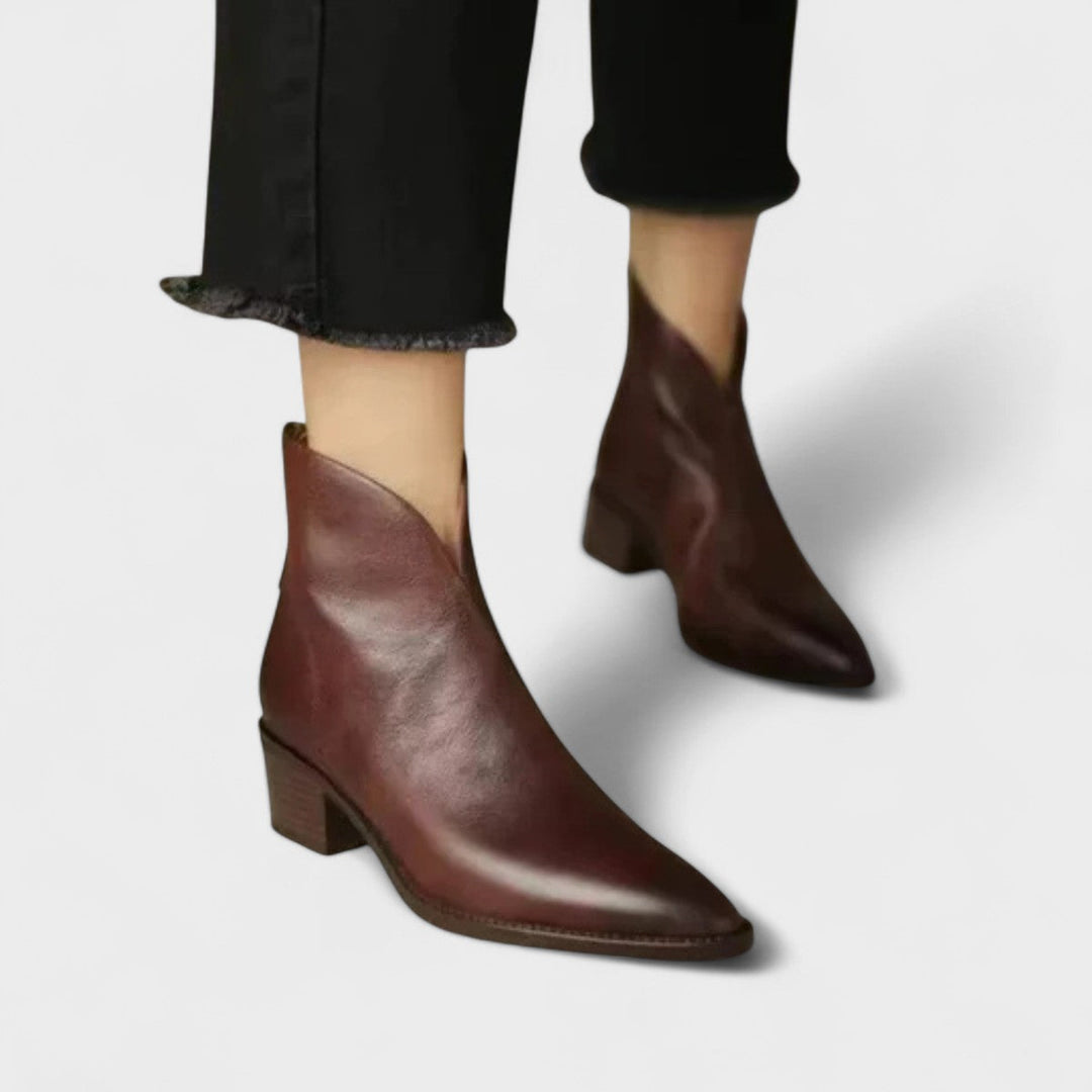 Olga - Classic Ankle Boots with Low Heel