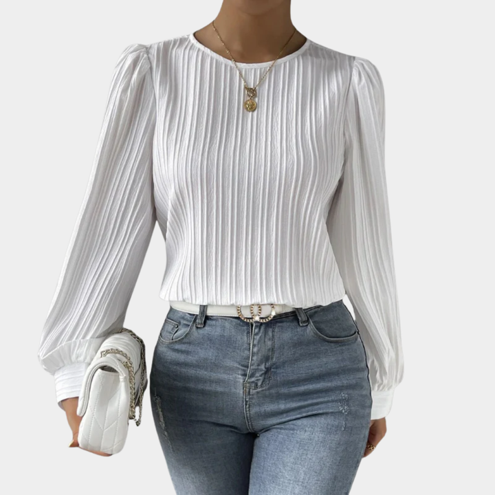 Carly – Pleated Long Sleeve Blouse