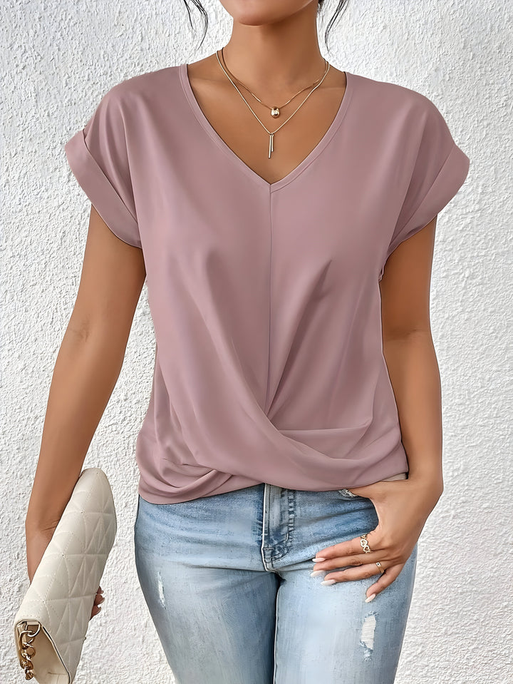 Maia – V-Neck Top with Twist Detail