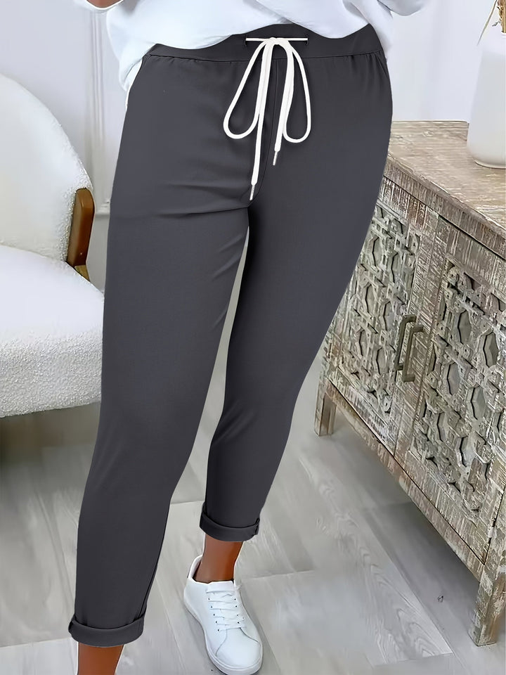 Abriana – Slim Fit Jogging Pants with Drawstring