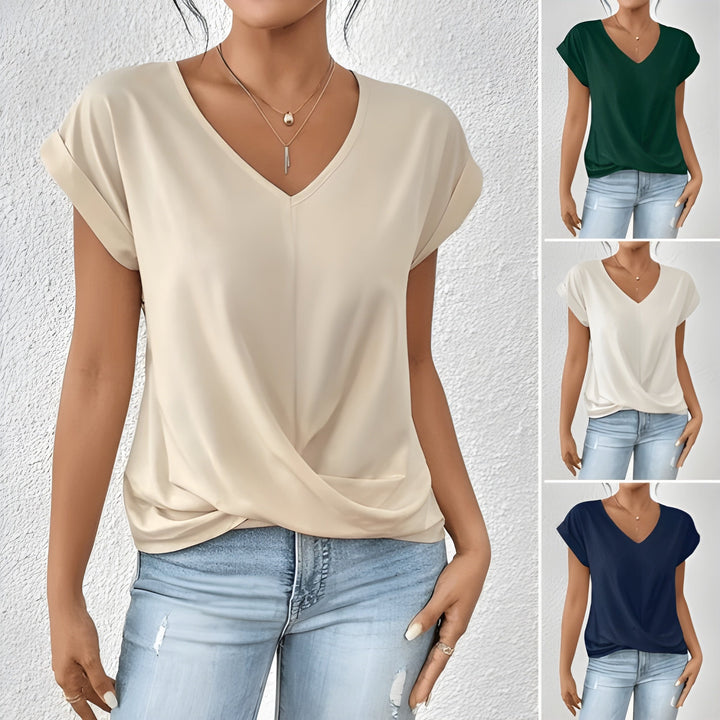 Maia – V-Neck Top with Twist Detail