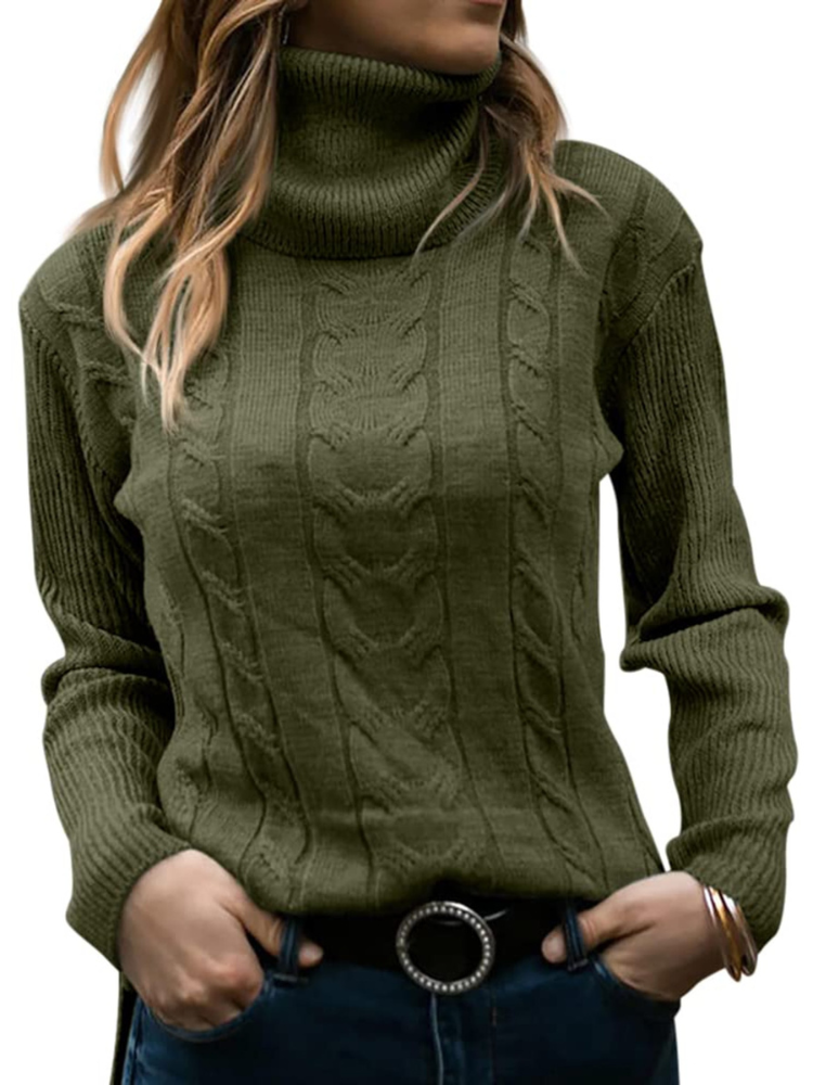 Manon - Cable Knit Turtleneck Sweater