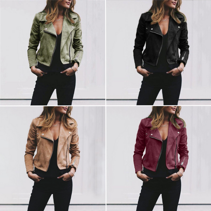 Karlina - Suede Biker Jacket for Women