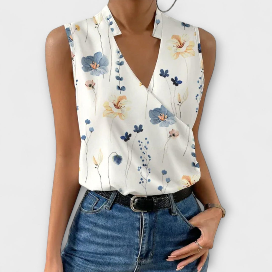 Soft Summer Top With V-Neck