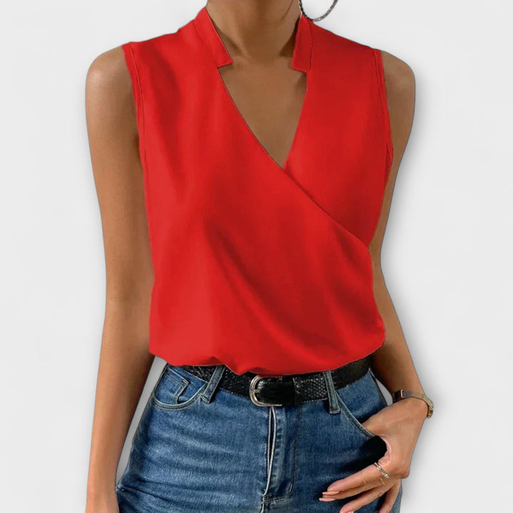 Soft Summer Top With V-Neck
