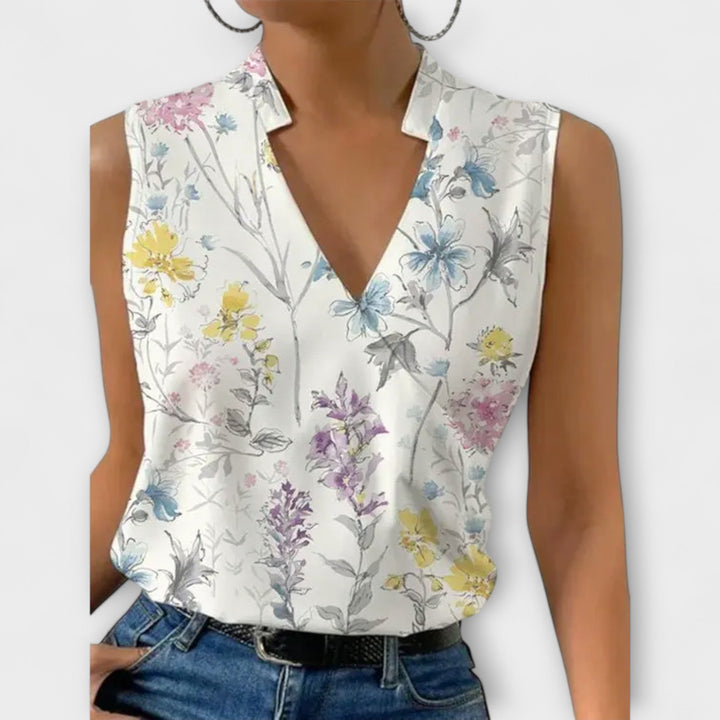 Soft Summer Top With V-Neck