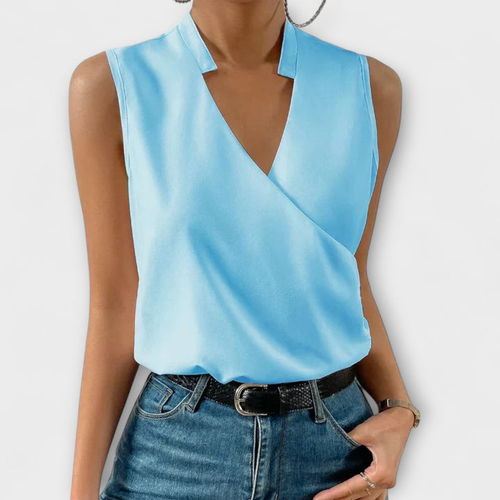Soft Summer Top With V-Neck
