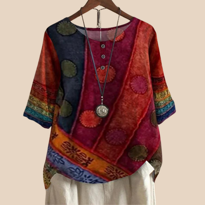 Parmina – Boho Patchwork Blouse