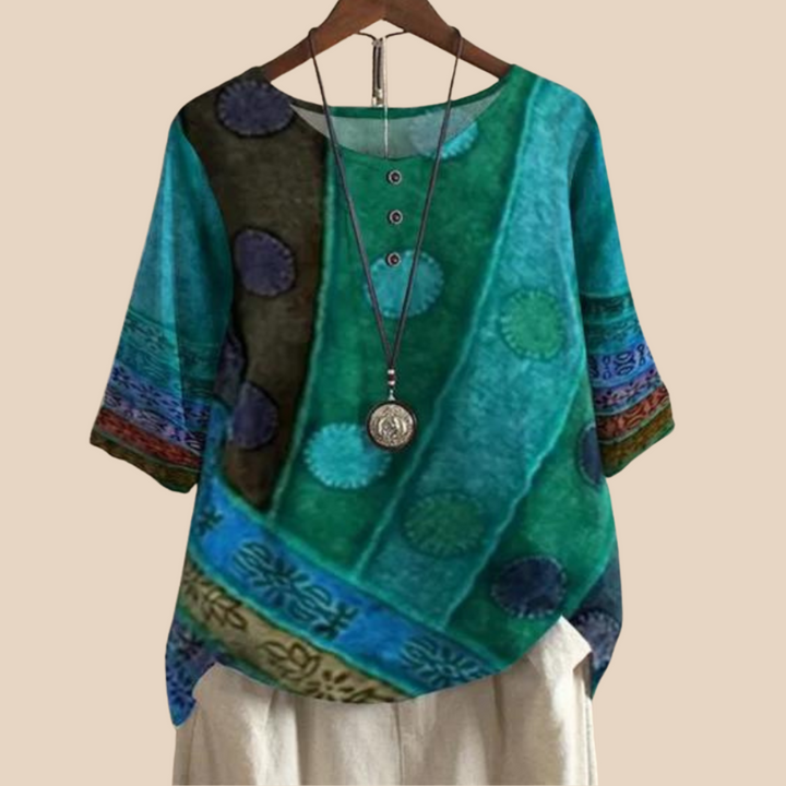 Parmina – Boho Patchwork Blouse