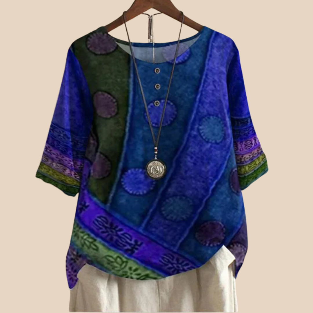 Parmina – Boho Patchwork Blouse