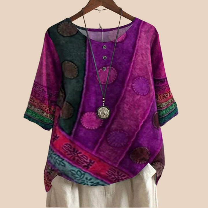 Parmina – Boho Patchwork Blouse